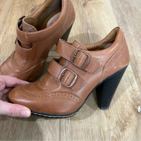 Euro Soft by Sofft Women’s Brown Leather Upper Heeled Ankle Booties Sz 7M GUC - Picture 5 of 11